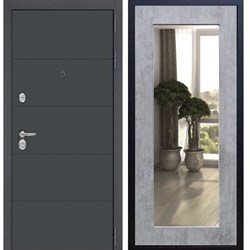 Входная металлическая дверь АРТ ГРАФИТ Пастораль Бетон тёмный с Зеркалом 31303 - фото 8869