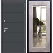 Входная металлическая дверь АРТ ГРАФИТ Пастораль Бетон светлый с Зеркалом 31302